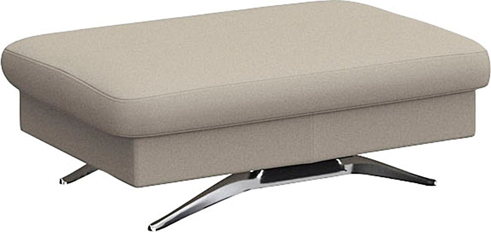 Pouf FLEXLUX "Glow Sitzhocker, Polsterhocker", weiß (warm weiß), B:95cm H:81cm T:65cm, Leder, Poufs, Pouf, Hocker mit Stauraum, Fuß Alu