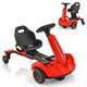 COSTWAY Electric Ride on Drift Car, 6V Battery Powered Racing Kart with 2-Position Adjustable Seat, 360° Spin Wheels, Horn, 2 Speeds Go Kart for Kids Aged 3-8 Years Old (Red)