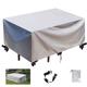 KSITH- Fly Garden Furniture Covers,420D UV-Anti Waterproof Rectangular Outdoor Garden Table Cover,Windproof Patio Garden Table Cover With Drawstring-Silver|| 90x90x90cm/35x35x35in
