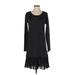 Wrap Casual Dress Scoop Neck Long sleeves: Black Marled Dresses - Women's Size 2
