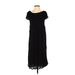 Velvet by Graham & Spencer Casual Dress - Midi Boatneck Short sleeves: Black Solid Dresses - Women's Size X-Small