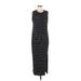 Lush Casual Dress - Sheath High Neck Sleeveless: Black Color Block Dresses - Women's Size Medium