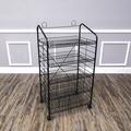 Rebrilliant Bakery Display Rack w/Wheels, 5 Adjustable Shelves & 2 Sign Holders - Black Wire/Metal | 47.6 H x 24.8 W x 16.5 D in | Wayfair