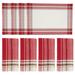 Saro Joyful Holiday Stripe Placemat & Napkin Set (4 Placemats + 4 Napkins) in Gray/Red | 19 H x 13 W in | Wayfair 1160.R