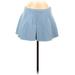 Zara Casual Mini Skirt Mini: Blue Solid Bottoms - Women's Size Medium