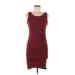 Treasure & Bond Casual Dress - Bodycon Scoop Neck Sleeveless: Burgundy Print Dresses - Women's Size Medium