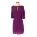 Elizabeth and James Casual Dress - Popover: Dark Purple Solid Dresses - Women's Size X-Small
