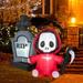 The Holiday Aisle® 5Ft Halloween Inflatable Tombstone & Reaper Combo W/Led & Waterproof Blower, Polyester in Red | Wayfair