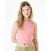 Bella + Canvas 1019 Women's Micro Ribbed Racerback Tank Top in Solid Pink Blend size XS | Cotton/Polyester