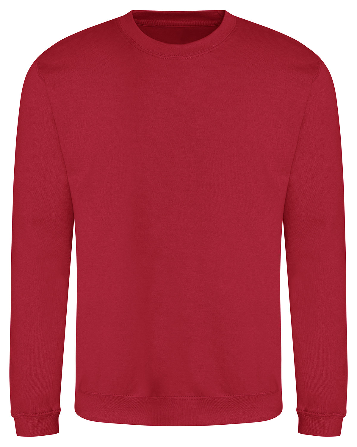 Just Hoods By AWDis JHY030 Youth College Crew T-Shirt in Fire Red size Medium | Cotton/Polyester Blend