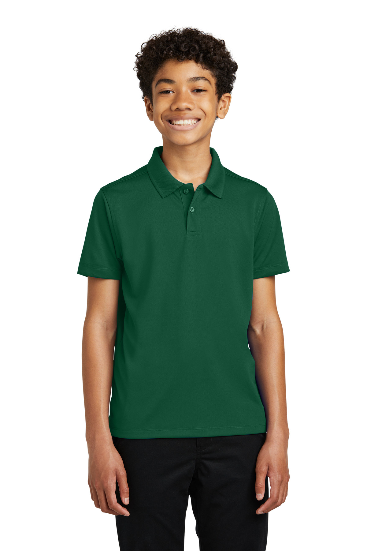 Port Authority Y110 Youth Dry Zone UV Micro-Mesh Polo Shirt in Deep Forest Green size XL | Polyester