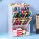 Minimalist Oblique Pen Holder Storage Box Transparent Multifunction Large Capacity Pen Bucket Office