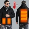 Men Winter Thick USB Heating Cotton Jacket Waterproof Windbreaker Hooded Winter Coat Thick Warm Mens