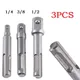 3 Pcs SDS Socket Driver Adaptor Electrical Hammer Drill Bit Extension Adaptor 3/8 1/4 1/2inch W/Hex