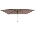 Parasol rectangle 2x3M mat en aluminium et toile marron