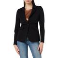 Taifun Damen Klassischer Blazer mit Stretchkomfort Langarm unifarben Schwarz 46