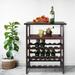 Solid Wood 18-Bottle Freestanding Wine Rack with Tabletop and Tray - 26"W x 12"D x 33"H