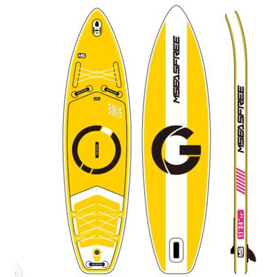 Horizon 11 ft. L x 34 in. Yellow Inflatable Stand Up Wide Paddle Board with Premium SUP Accessories