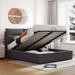 Queen Storage Bed, Platform Bed with Hydraulic Storage System, Gray