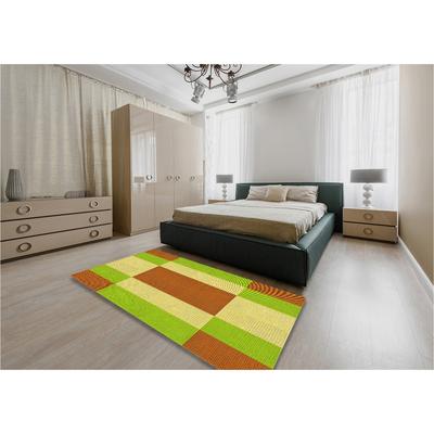 Ahgly Company Machine Washable Transitional Chameleon Green Area Rugs