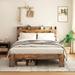 Platform Bed Frame with Storage LED Light Headboard and 2 USB