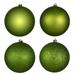 Vickerman 4.75" Juniper 4-Finish Ball Ornament Assortment, 4 per Box - Green