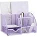 Mesh Desk Office With 7 Compartments + Drawer/Desk Tidy Candy/Pen Holder/Multifunctional - Light Purple/Lavender