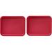 Replacement Lid For Plastic Red Cover 11 Cup Bowl Dish Rectangle 7212-PC (2-Pack)