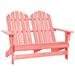 Tomshoo Pink Adirondack Chair Solid Wood 2-Seater Patio Furniture for Garden and Patio