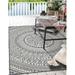 Indoor Outdoor Area Rug Weather Resistant Outdoor Carpet For Porch Deck Balcony Backyard Patio Rug 8X10 Grey Blue