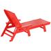 Polytrends Laguna All Weather Poly Pool Outdoor Chaise Lounge - with Arms Red