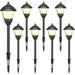 Lights 1.5W LED 8PK Outdoor Low Voltage Landscape Lighting Kits 100Lumen Hardwired Lights 3000K Warm White Metal 12V Bronze Electric Sidewalk Walkway Lights With Cable Connector