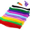 DIY Plush Sticks 100pcs Kids Child Craft Plush Sticks Handmade Art DIY Materials Twistable Stick Toys (Assorted Color)