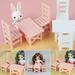 Xinhuadsh 1 Set Dollhouse Chair High Degree Reduction Anti-cracking Drop-resistant Fadeless Simulation Table Chair Play House Supply