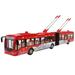 City Bus Toy for Kids Die Cast Alloy Pull Back Vehicles Metro Articulated Electric Bus with Sounds ts Model Cars Toys Educational for Kids Boys Girls