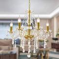 Color Luxurious Candle Crystal Chandelier 6 Lights K9 Modern Crystal Chandelier For Dining Room Glass Ceiling Pendant Lamp For Living Bedroom Lighting Hall Balcony (6 Lights )