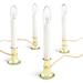 Electric Candle Lamp With Automatic Sensor Set Of 4 | Brass Plated Plug In Candlesticks With On/Off Light Sensor | 9-Inch Colonial Welcome Lights For Windows And Holidays