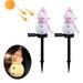 2PCS Christmas Decoration Snowman Solar Garden Light Outdoor Solar Ground Plug Light Lawn Landscape Light Atmosphere Light-Pink