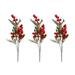 HOMEMAXS 3pcs Delicate Christmas Artificial Pine Needle Plant Berry Ornaments Creative Mini Simulation Xmas Red Berry Decor for Home Shop Christmas Party