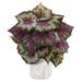 Nearly Natural Wax Begonia Artificial Plant in Marble Finished Vase - h: 15 in. w: 13 in. d: 13 in