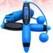 electric counting jump rope Electronic Counting Jump Rope Skipping Rope Fitness Workout Weight Bearing Sports Accessories for Gym Training Game (Black + Blue)