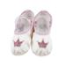 Ballet Dance Shoes 1 Pair Dancing Training Shoes Pink Satin Yoga Shoes Crown Printed Ballet Dancing Shoes Stretchy Dancing Shoes for Kids Wearing Pink Size 22