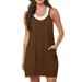 snowsong Jumpsuits For Women Bodysuit Tops For Women Women 2023 Summer Sleeveless Dress Casual Short Sundress Workout Tennis Athletic Onesie Jumpsuit Shorts For Women Brown L