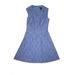 J.Crew Casual Dress - Mini Crew Neck Sleeveless: Blue Print Dresses - Women's Size 00 Petite