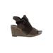 Madeline Wedges: Brown Solid Shoes - Women's Size 7 1/2 - Open Toe