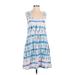Clean Water Casual Dress - A-Line Scoop Neck Sleeveless: Blue Tie-dye Dresses - Women's Size Small