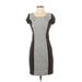 BCX Casual Dress - Mini Scoop Neck Short sleeves: Gray Solid Dresses - Women's Size 1