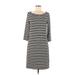 Gap Casual Dress - Shift Boatneck 3/4 sleeves: Black Stripes Dresses - Women's Size Medium