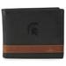 Men's Fossil Black Michigan State Spartans Quinn Flip ID Bifold Wallet