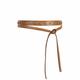 Women's Skinny Brown Leather Belt With Studs Small Juan-Jo